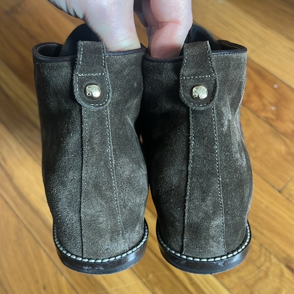 Stuart Weitzman Suede Lace Up Ankle Boots Hidden Wedge Size 7.5 - Picture 10 of 14